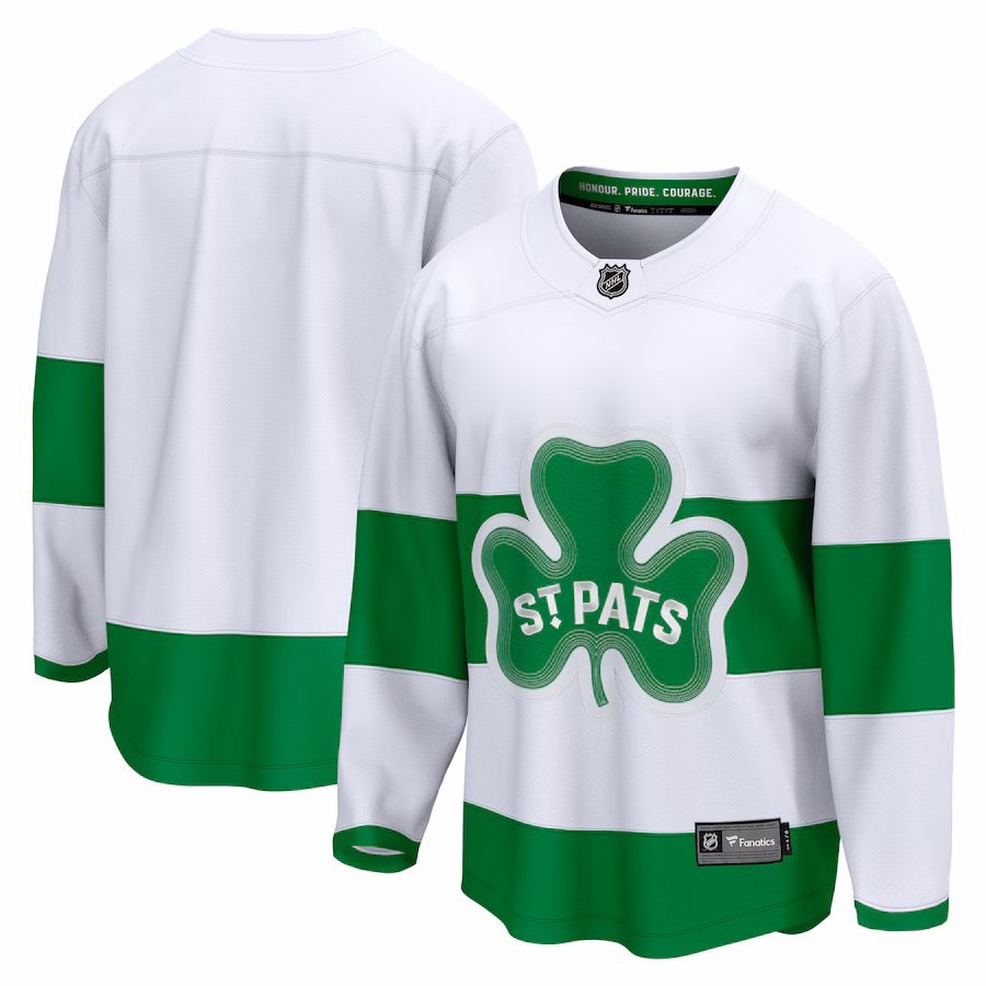 Men's Toronto Maple Leafs Fanatics White St. Patricks Alternate Premier Breakaway Jersey - ujerseystore