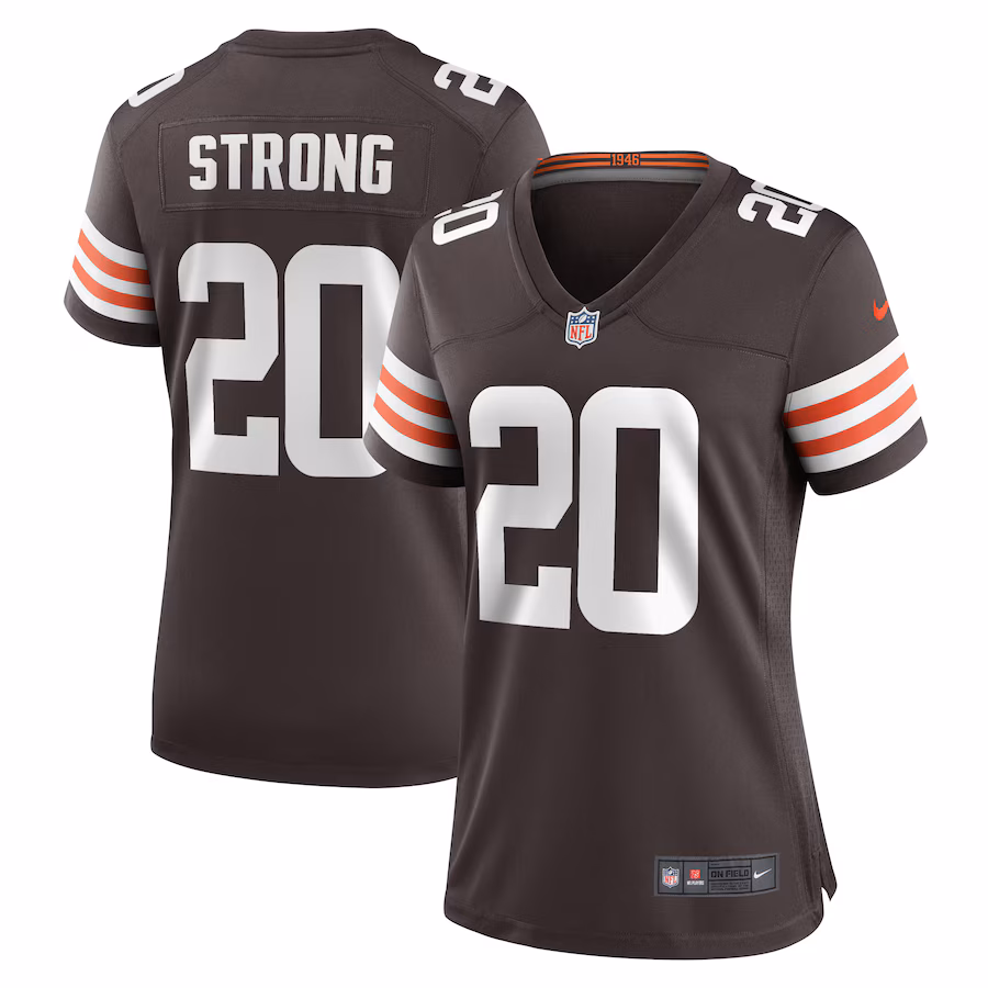 Women's Cleveland Browns Pierre Strong Jr. Nike  Brown Team Game Jersey - ujerseystore