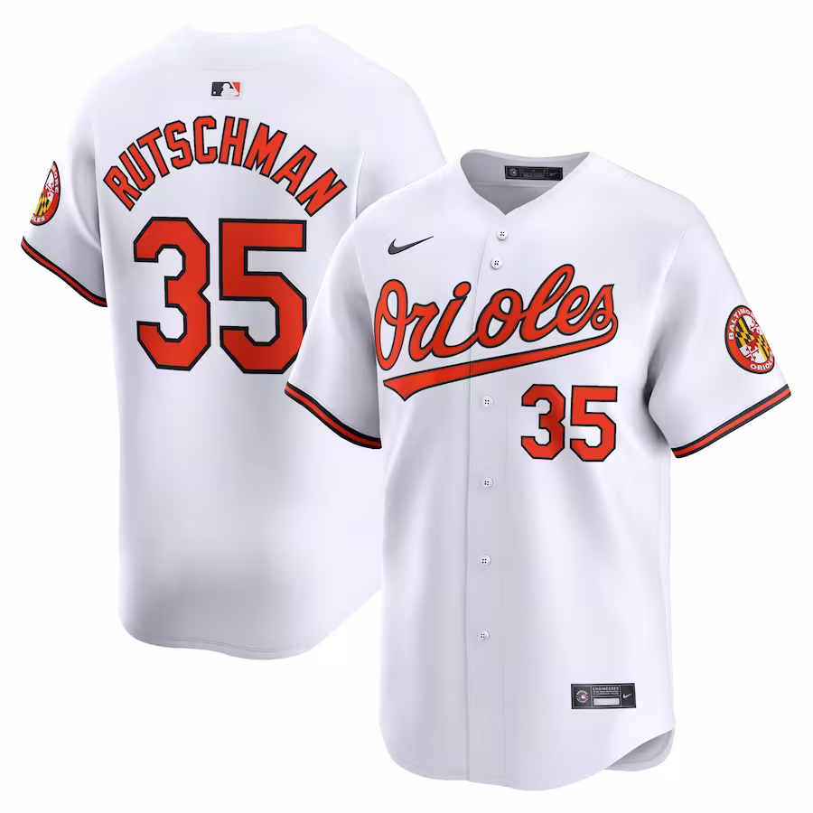 Men's Baltimore Orioles Adley Rutschman Nike White Home Limited Player Jersey - ujerseystore