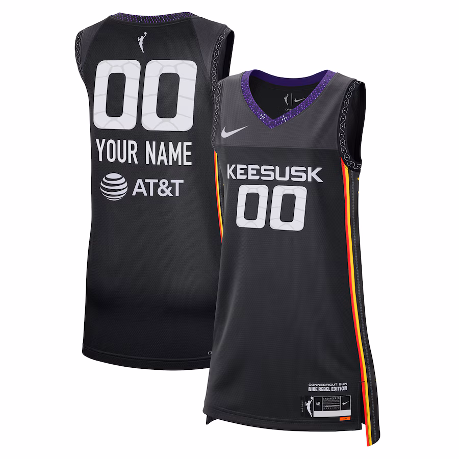 Unisex Connecticut Sun  Nike Black 2024 Rebel Edition Custom Jersey - ujerseystore
