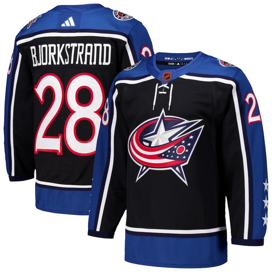Men's Columbus Blue Jackets Oliver Bjorkstrand adidas Black Reverse Retro 2.0 Authentic Player Jersey - ujerseystore