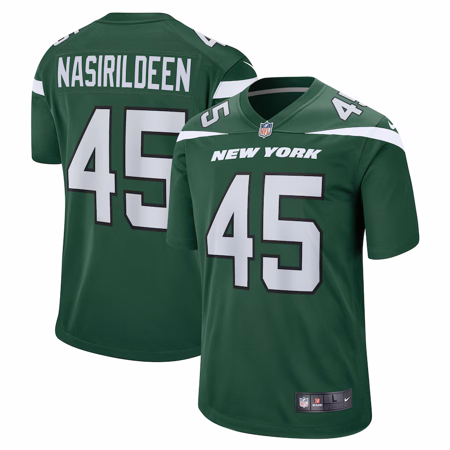 Men's New York Jets Hamsah Nasirildeen Nike Gotham Green Game Jersey - ujerseystore