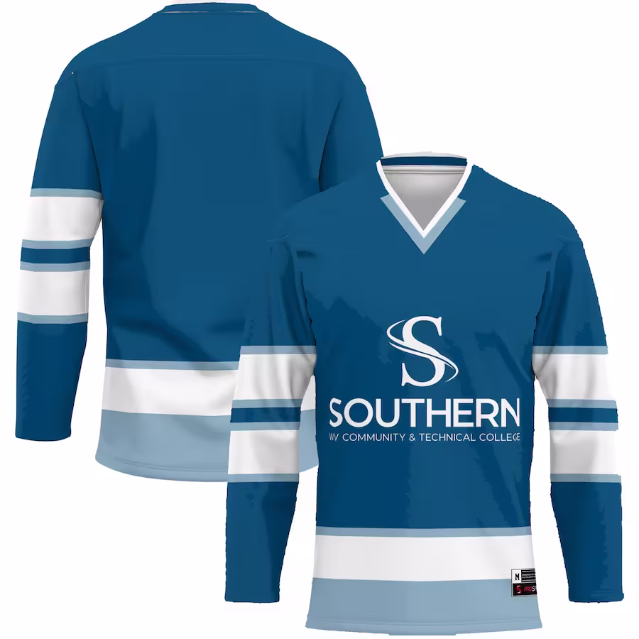 Southern West Virginia Community and Technical College GameDay Greats Youth  Hockey Jersey - Blue - ujerseystore