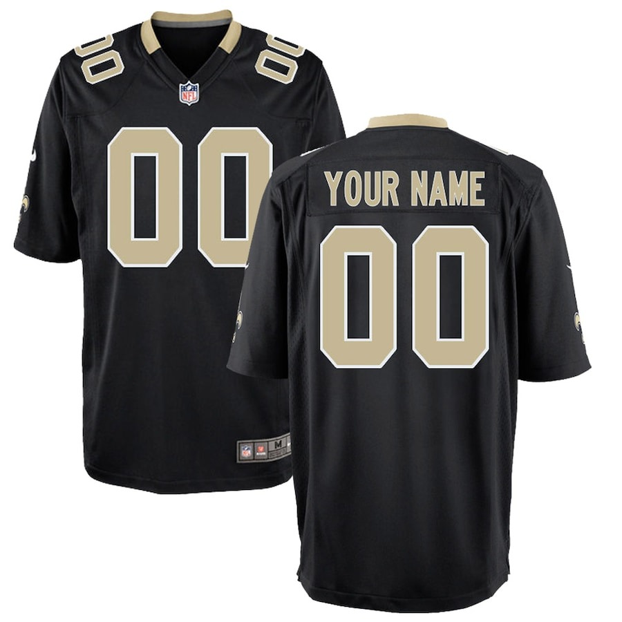 Youth New Orleans Saints Nike Black Custom Game Jersey - ujerseystore