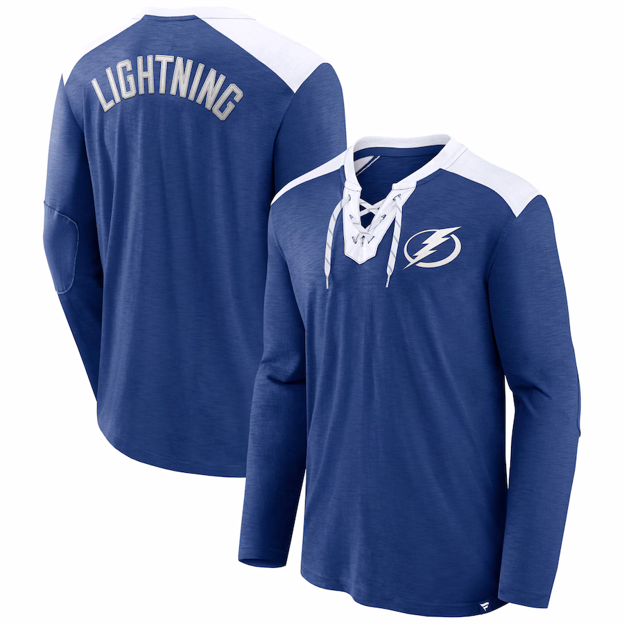 Men's Tampa Bay Lightning Fanatics Blue Iconic Exclusive Long Sleeve T-Shirt - ujerseystore