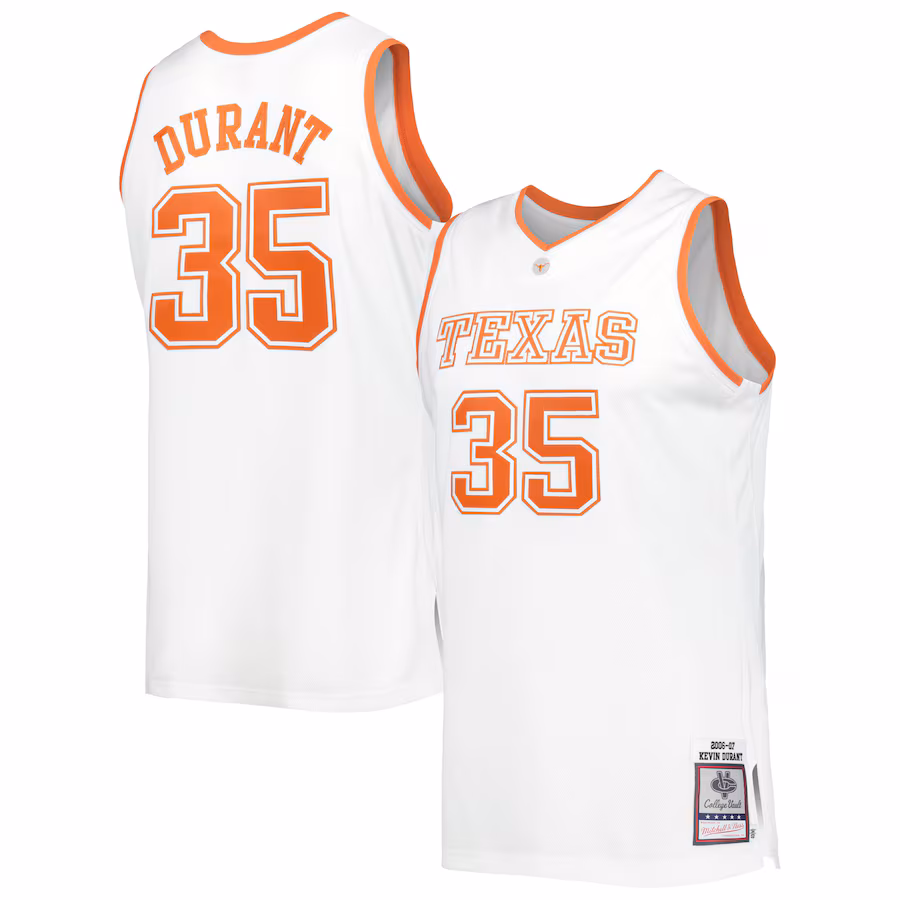 Men's Mitchell & Ness Kevin Durant White Texas Longhorns 2006/07 Throwback Jersey - ujerseystore