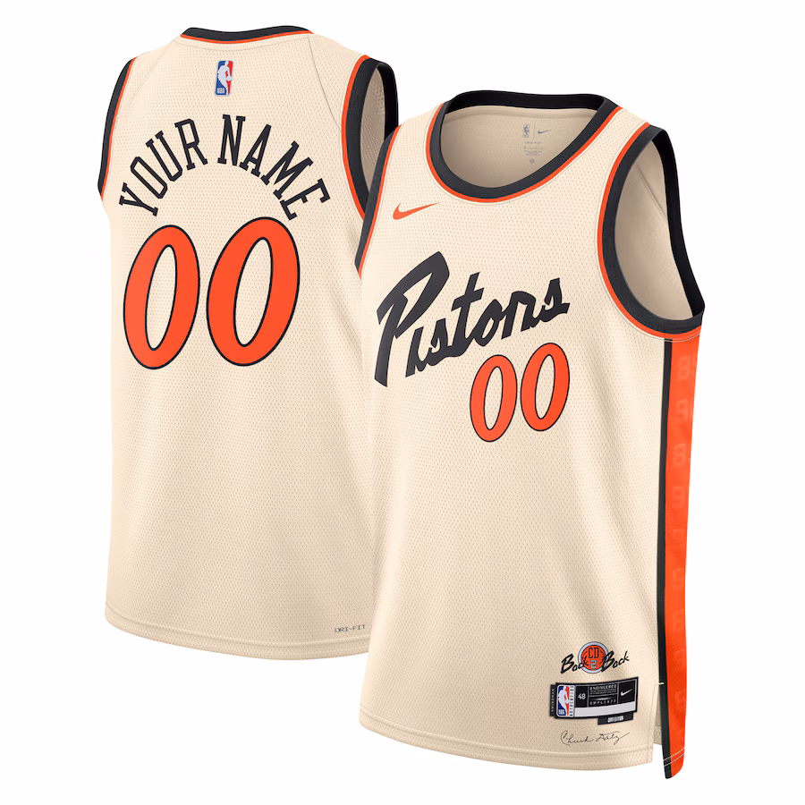 Unisex Detroit Pistons Nike White 2024/25 Custom Swingman Jersey - City Edition - ujerseystore