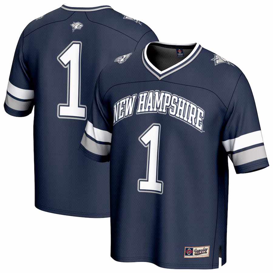 Youth GameDay Greats #1 Navy New Hampshire Wildcats Lightweight Collegiate Football Fashion Jersey - ujerseystore