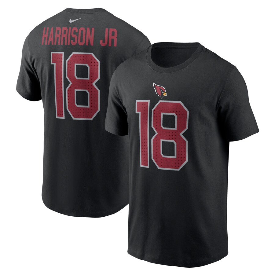 Men's Arizona Cardinals Marvin Harrison Jr. Nike Black Player Name & Number T-Shirt - ujerseystore