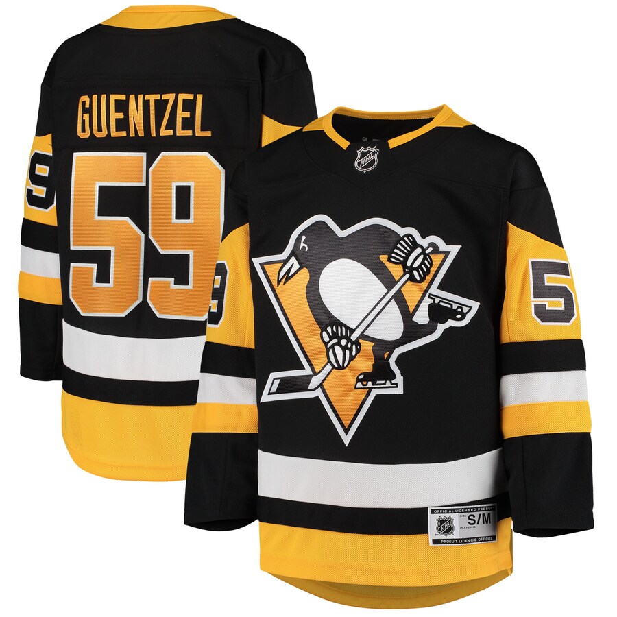 Youth Pittsburgh Penguins Jake Guentzel Black Home Premier Player Jersey - ujerseystore