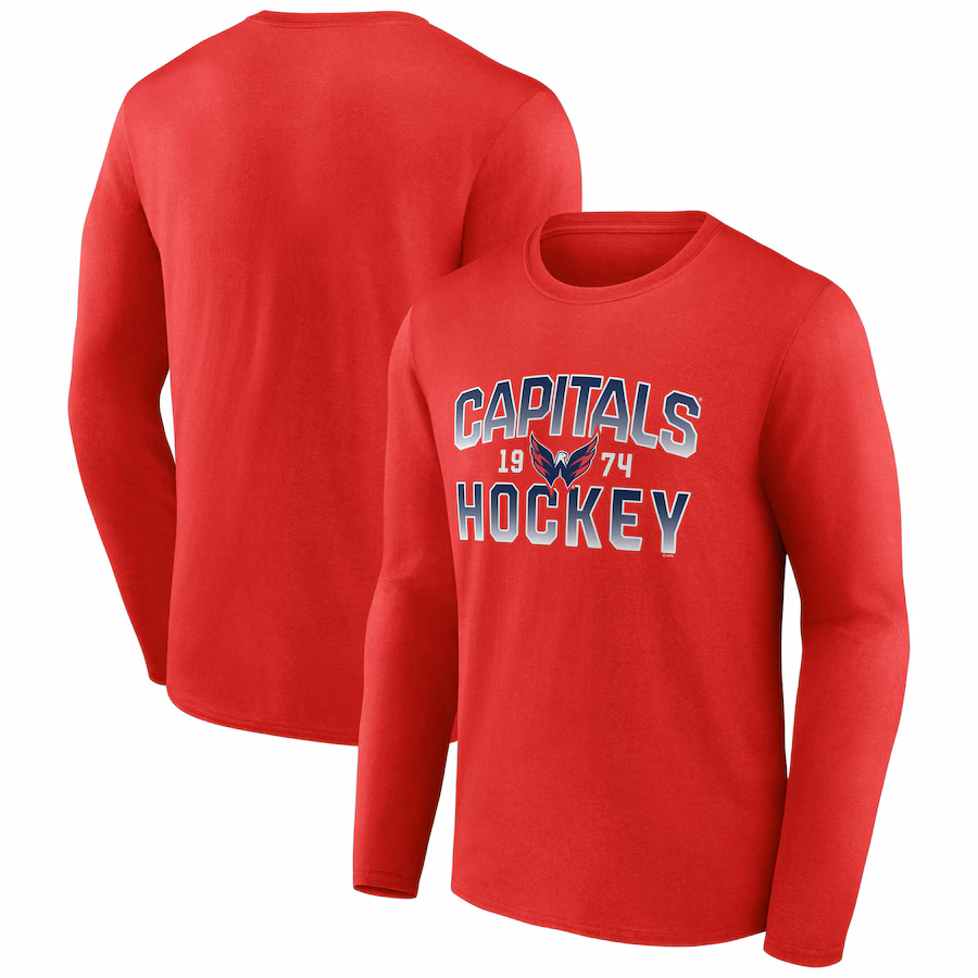 Men's Washington Capitals Fanatics Red Skate Or Die Long Sleeve T-Shirt - ujerseystore
