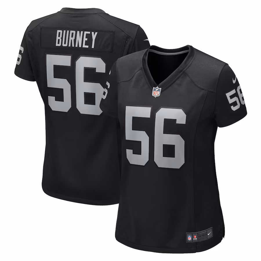 Women's Las Vegas Raiders Amari Burney Nike Black Game Jersey - ujerseystore
