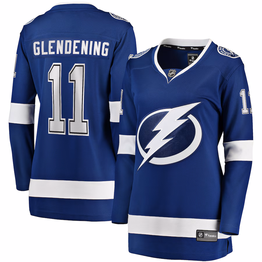 Women's Tampa Bay Lightning Luke Glendening Fanatics Blue Home Breakaway Player Jersey - ujerseystore