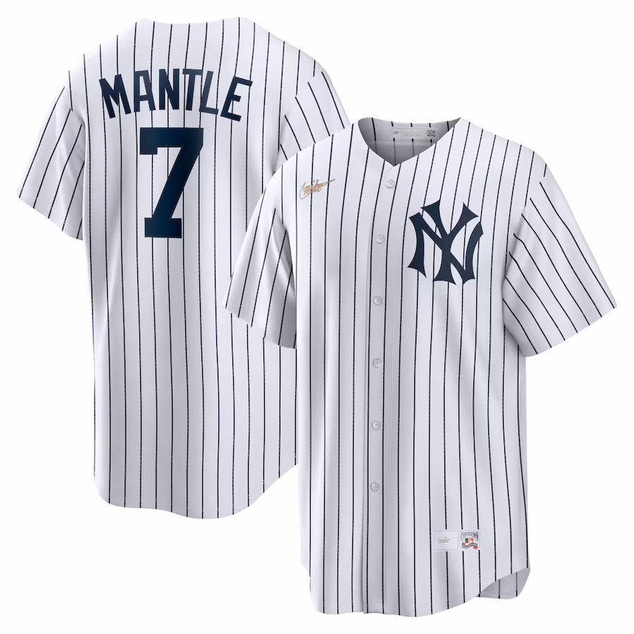 Men's New York Yankees Mickey Mantle Nike White Home Cooperstown Collection Player Jersey - ujerseystore