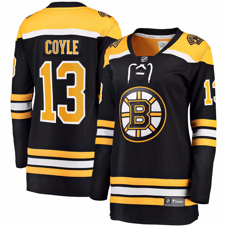 Women's Boston Bruins Charlie Coyle Fanatics Black Home Breakaway Jersey - ujerseystore