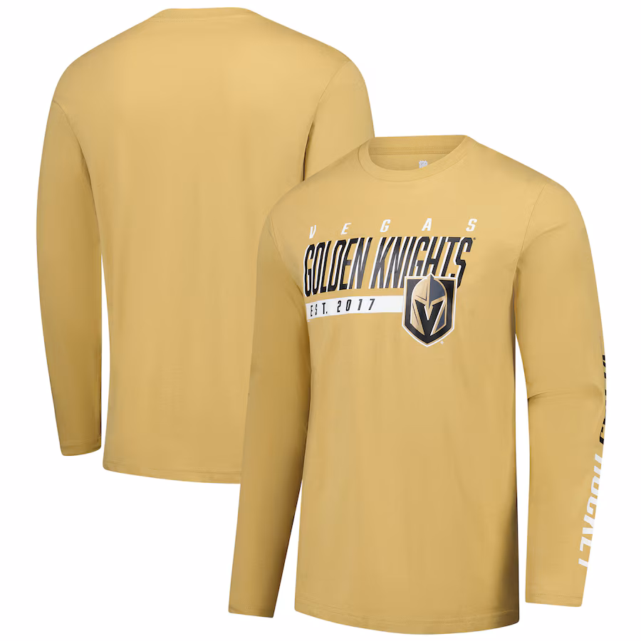 Men's Vegas Golden Knights Fanatics Gold Long Sleeve T-Shirt - ujerseystore