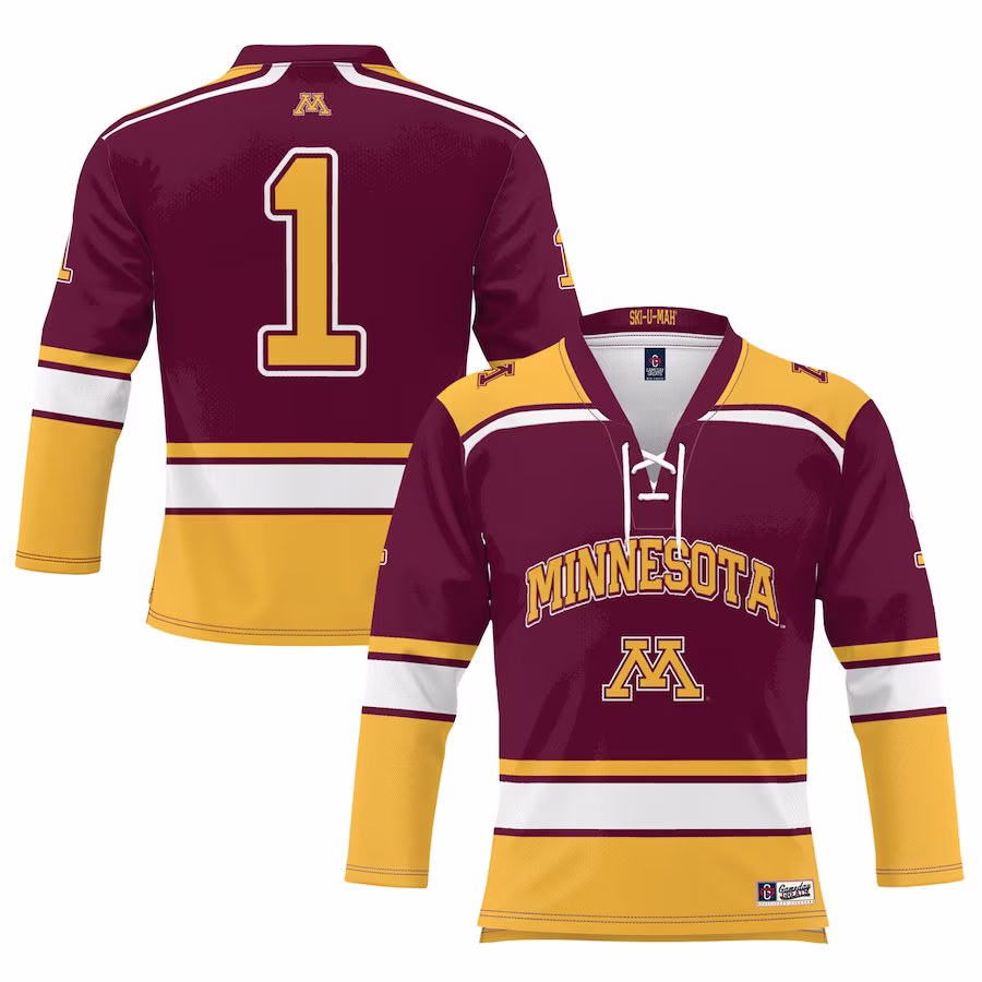 #1 Minnesota Golden Gophers GameDay Greats Youth Hockey Jersey - Maroon - ujerseystore