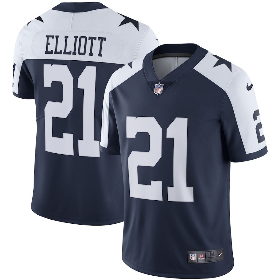 Men's Dallas Cowboys Ezekiel Elliott Nike Navy Alternate Vapor Limited Jersey - ujerseystore