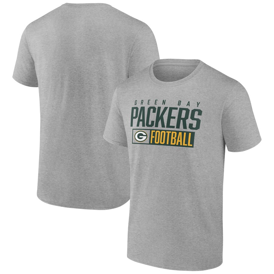 Men's Green Bay Packers Fanatics Heather Black Box Pop T-Shirt - ujerseystore