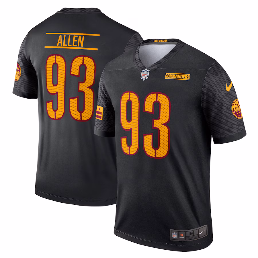 Men's Washington Commanders Jonathan Allen Nike Black Alternate Legend Jersey - ujerseystore