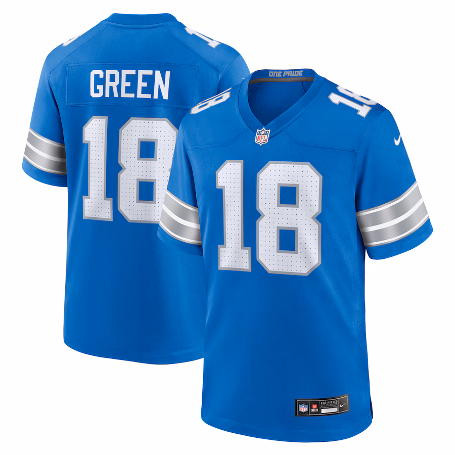 Men's Detroit Lions Antoine Green Nike Blue Team Game Jersey - ujerseystore