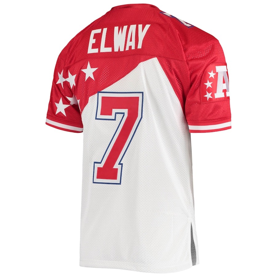 Men's AFC John Elway Mitchell & Ness White/Red 1995 Pro Bowl Authentic Jersey - ujerseystore