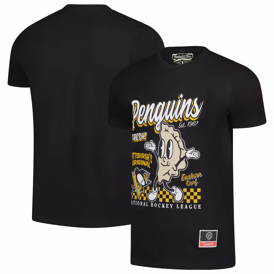 Men's Pittsburgh Penguins Mitchell & Ness Black Local Food T-Shirt - ujerseystore