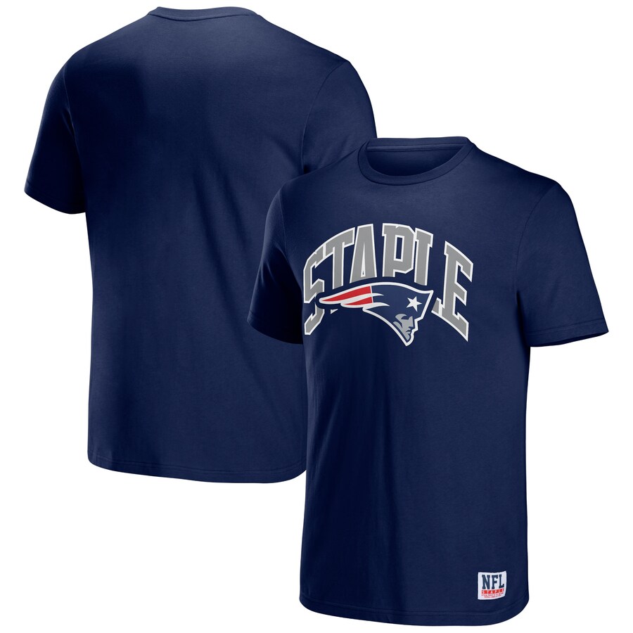 Men's New England Patriots NFL x Staple Navy Logo Lockup T-Shirt - ujerseystore