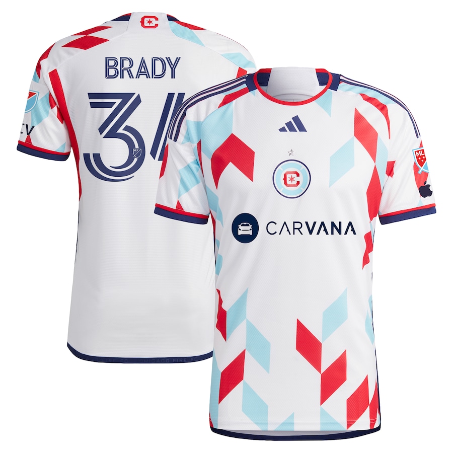 Men's Chicago Fire Chris Brady adidas White 2024 A Kit For All Authentic Player Jersey - ujerseystore