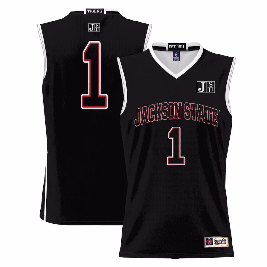#1 Jackson State Tigers GameDay Greats Youth Lightweight Basketball Jersey - Black - ujerseystore