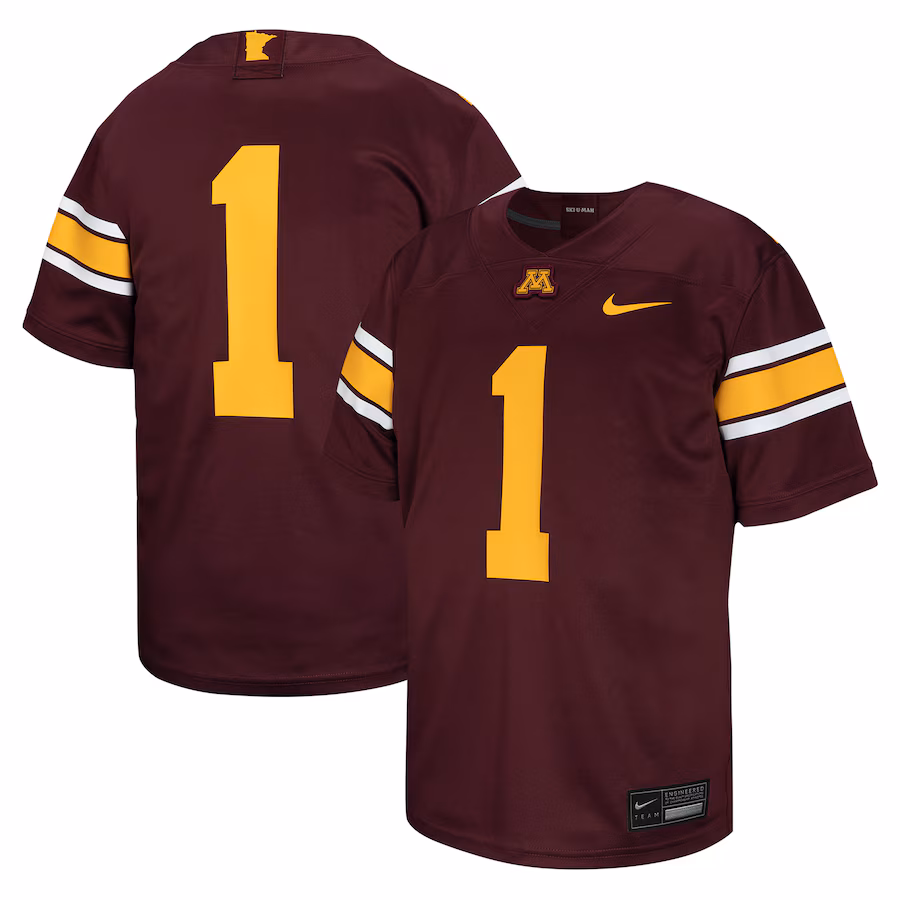 Youth Nike #1 Maroon Minnesota Golden Gophers Untouchable Football Jersey - ujerseystore