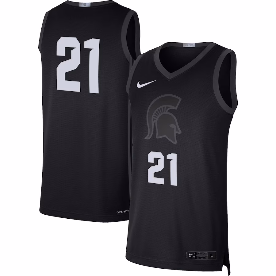 Men's Nike #21 Black Michigan State Spartans Limited Basketball Jersey - ujerseystore