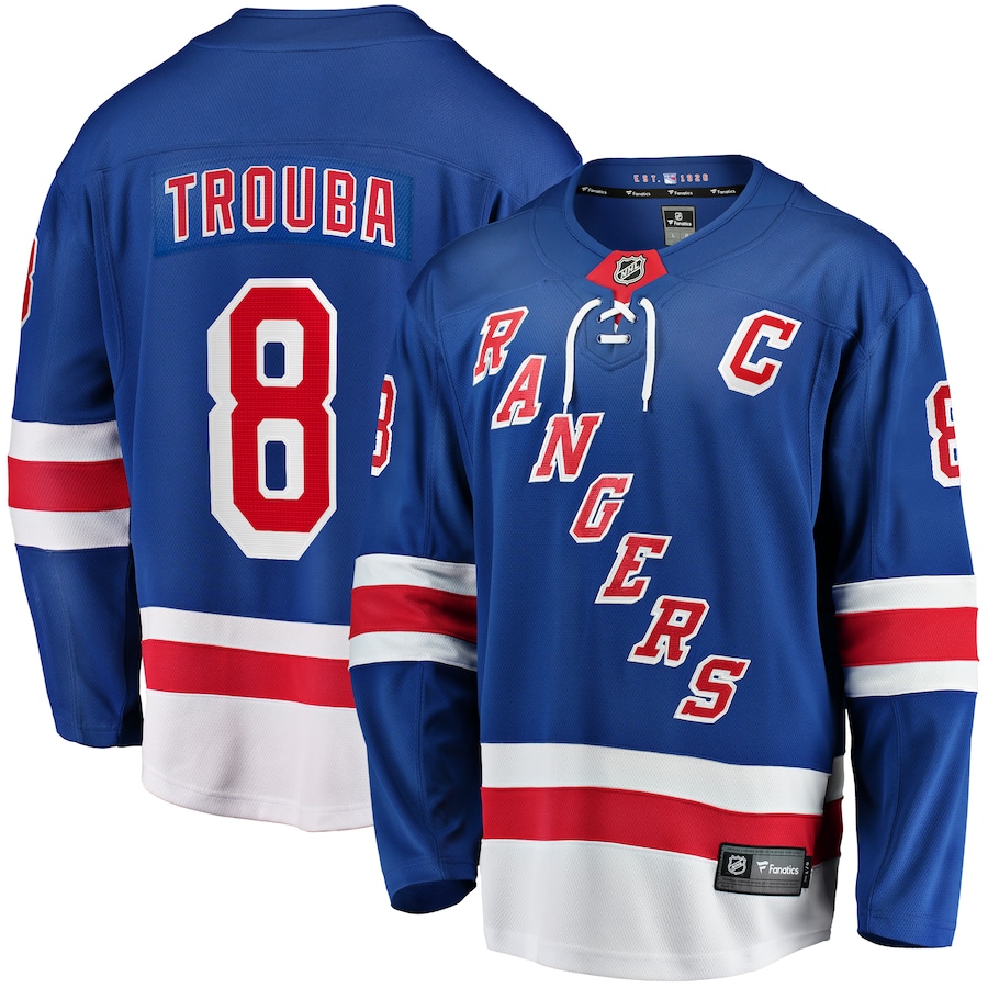Men's New York Rangers Jacob Trouba Fanatics Blue Home Breakaway Jersey - ujerseystore