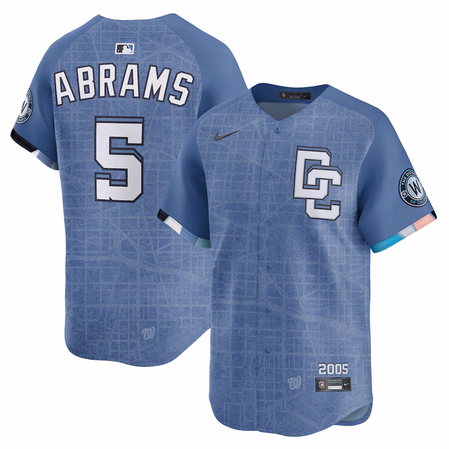 Men's Washington Nationals CJ Abrams Nike Blue 2025 City Connect Limited Jersey - ujerseystore