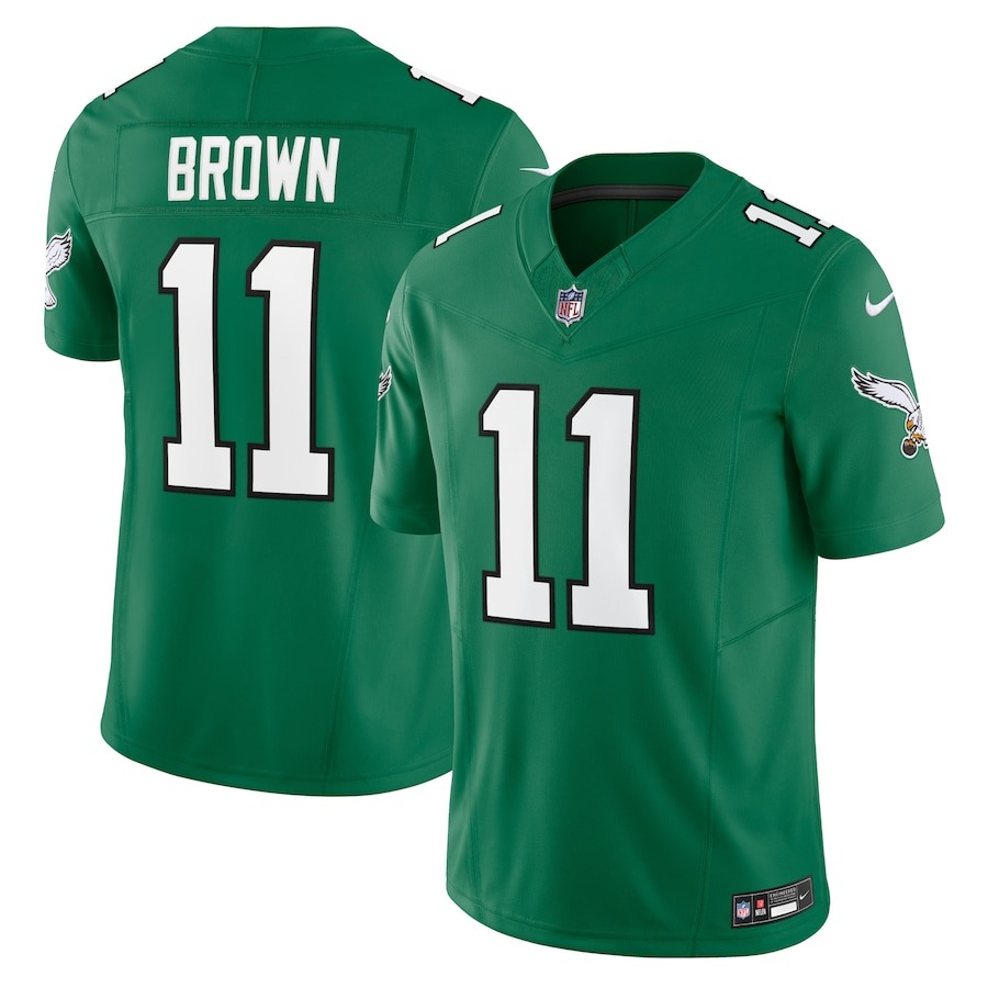 Men's Philadelphia Eagles A.J. Brown Nike Kelly Green Vapor F.U.S.E. Limited Jersey - ujerseystore
