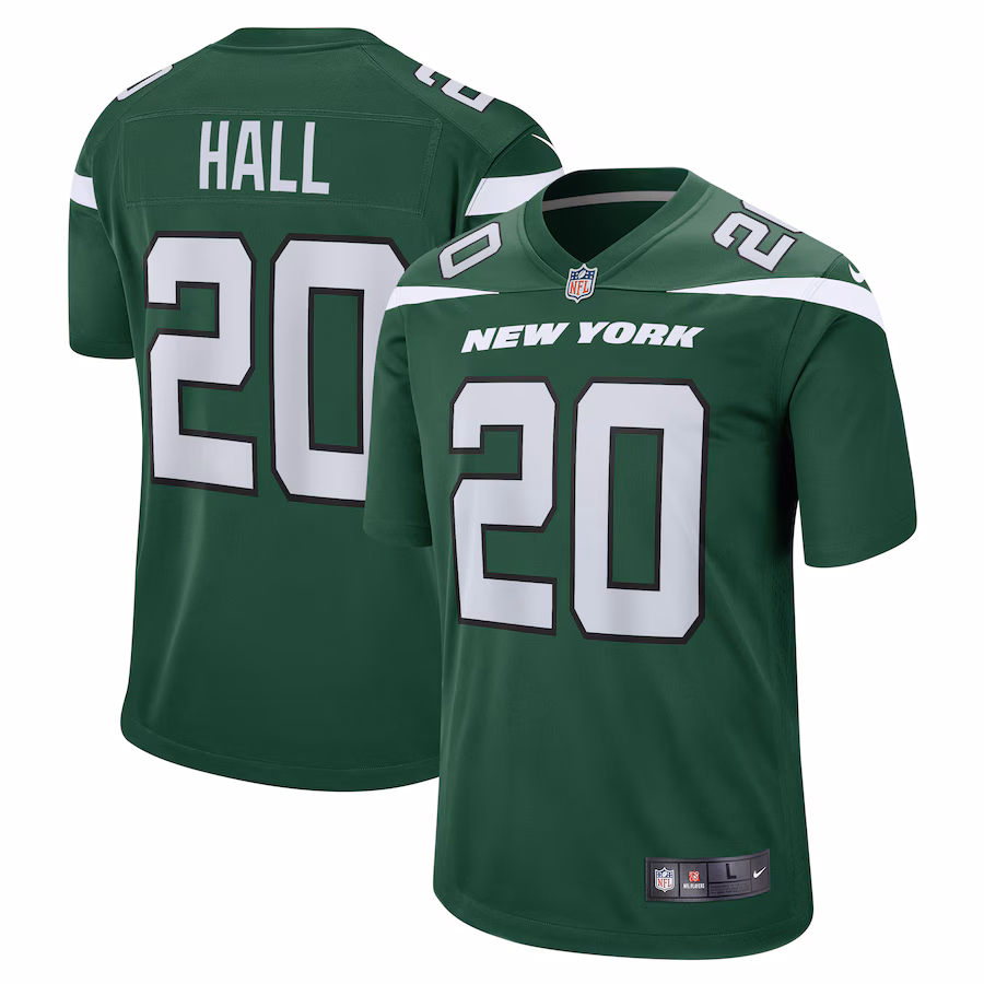 Men's New York Jets Breece Hall Nike Green Player Game Jersey - ujerseystore