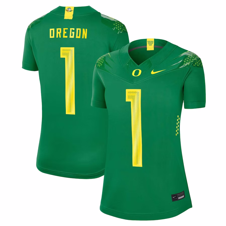 #1 Oregon Ducks Nike Women's Game Jersey - Green - ujerseystore