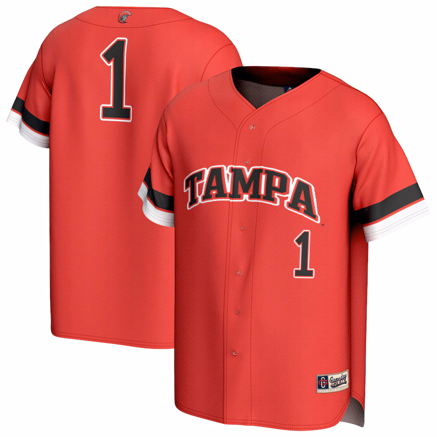 Youth GameDay Greats #1 Red Tampa Spartans Lightweight Collegiate Baseball Fashion Jersey - ujerseystore