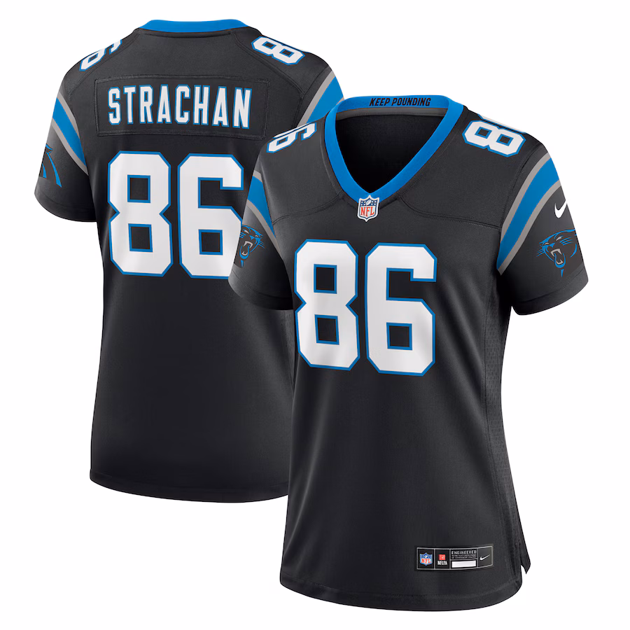 Women's Carolina Panthers Mike Strachan Nike  Black  Game Jersey - ujerseystore