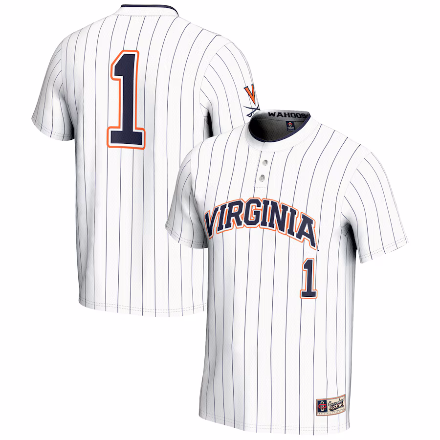 Youth GameDay Greats #1 White Virginia Cavaliers Lightweight Softball Jersey - ujerseystore