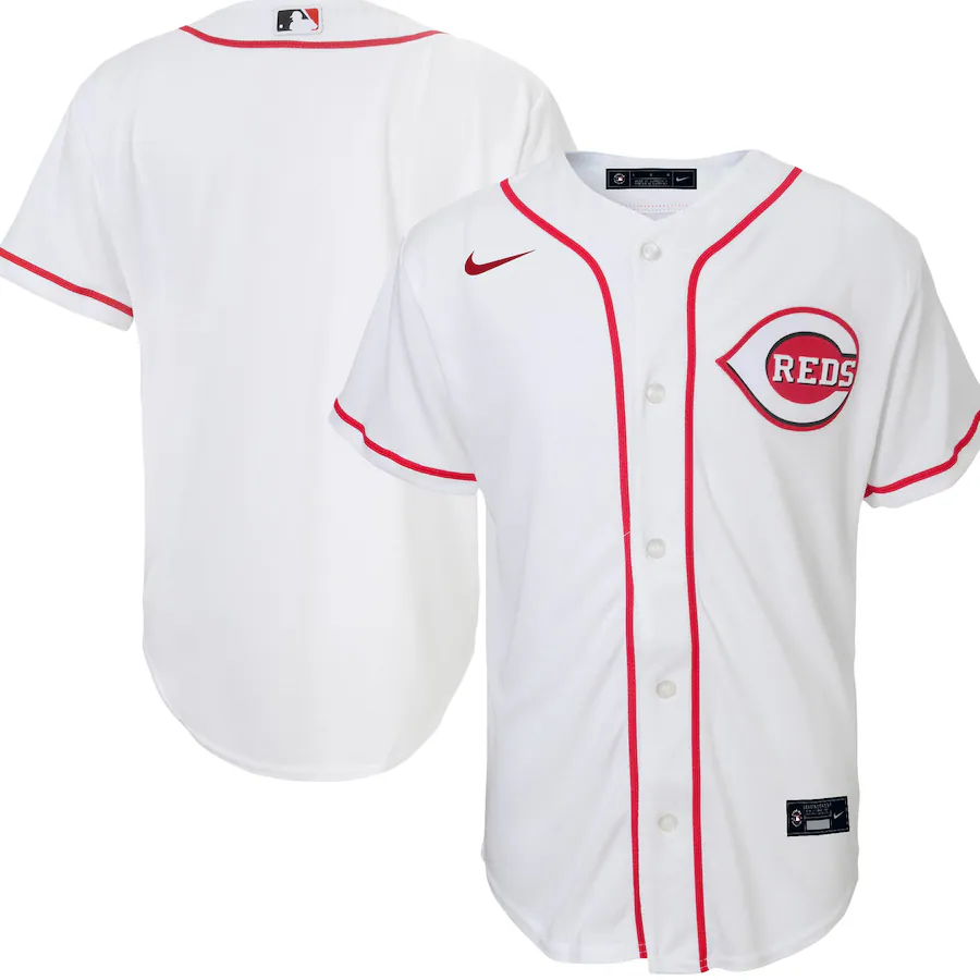 Youth Cincinnati Reds Nike White Home Replica Team Jersey - ujerseystore