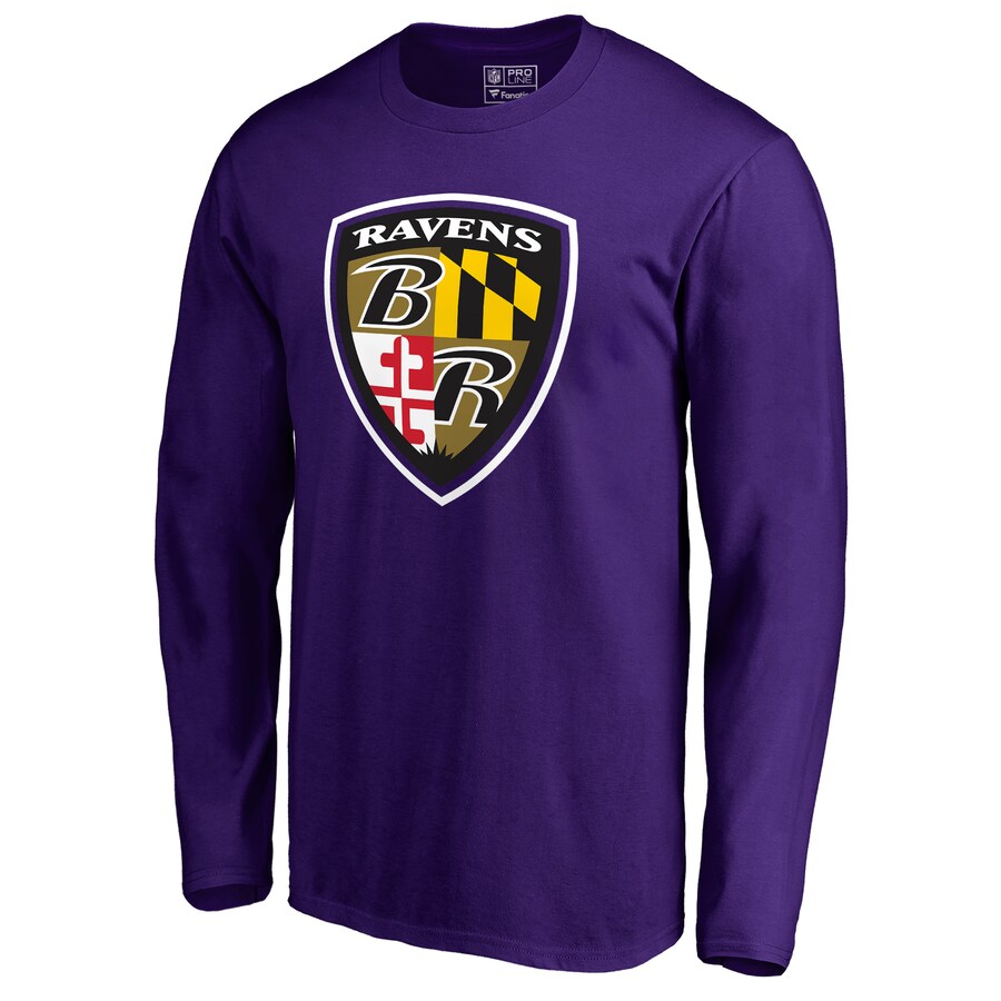 Men's Baltimore Ravens Purple Hometown Collection Long Sleeve T-Shirt - ujerseystore
