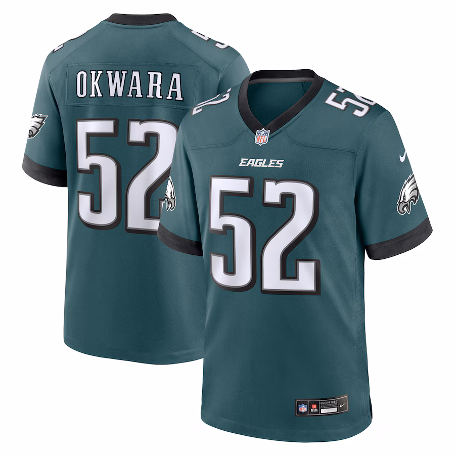 Men's Philadelphia Eagles Julian Okwara Nike Midnight Green Game Jersey - ujerseystore