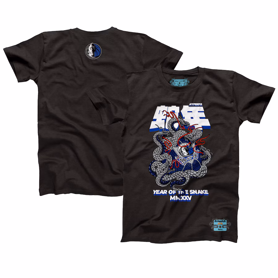 Unisex Dallas Mavericks NBALab x Hyperfly Heather Black Year of the Snake Lunar New Year Collection T-Shirt - ujerseystore