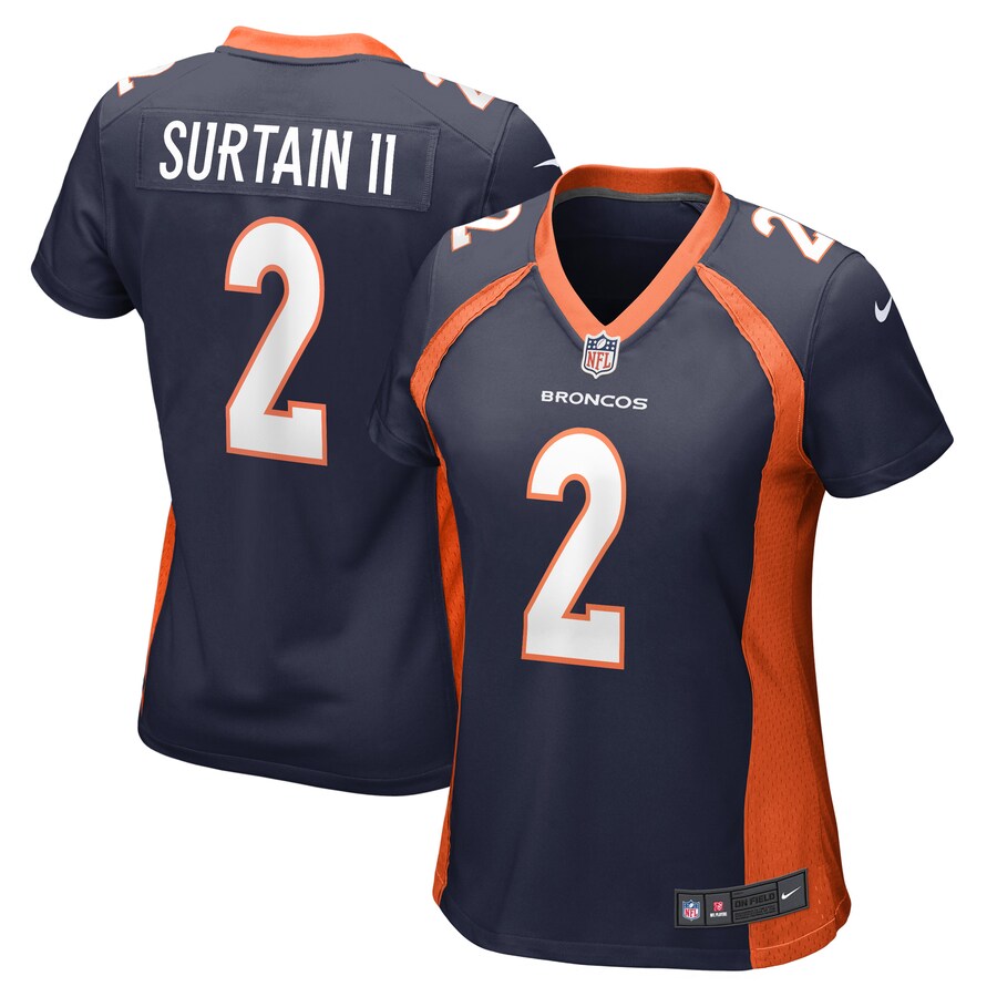 Women's Denver Broncos Patrick Surtain II Nike Navy Home Game Player Jersey - ujerseystore