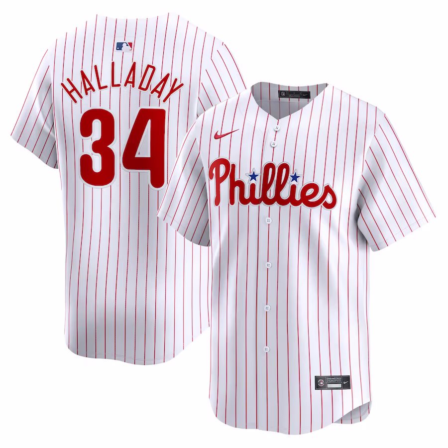 Men's Philadelphia Phillies Roy Halladay Nike White Home Limited Player Jersey - ujerseystore