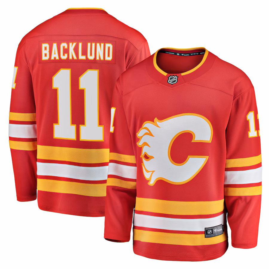 Men's Calgary Flames Mikael Backlund Fanatics Red Home Breakaway Player Jersey - ujerseystore