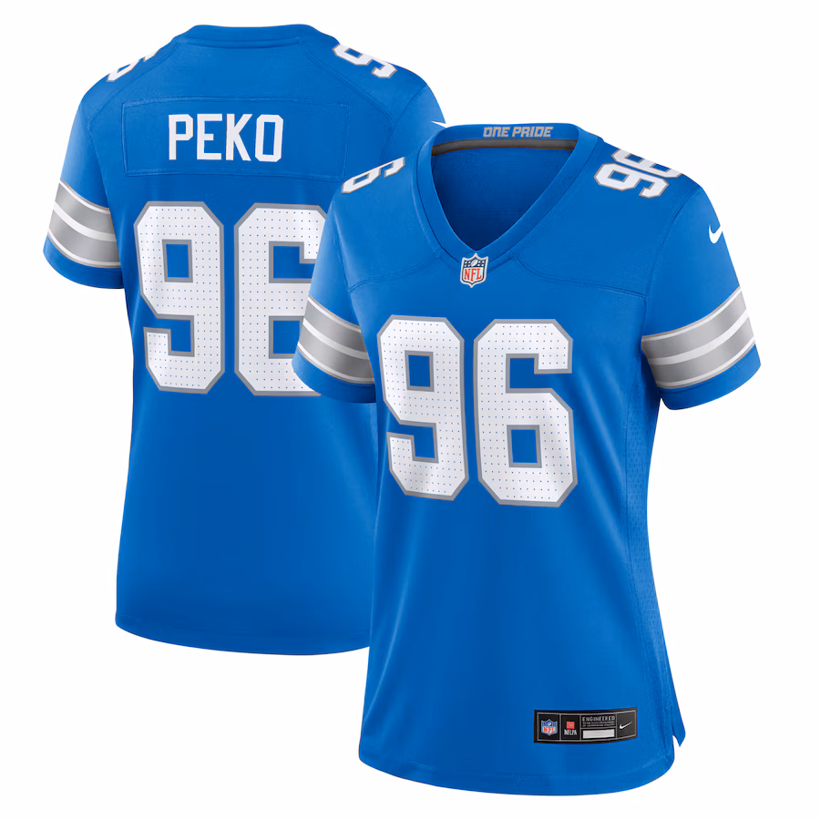 Women's Detroit Lions Kyle Peko Nike  Blue Game Jersey - ujerseystore