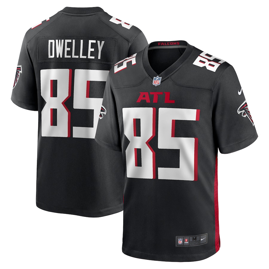 Men's Atlanta Falcons Ross Dwelley Nike Black Team Game Jersey - ujerseystore