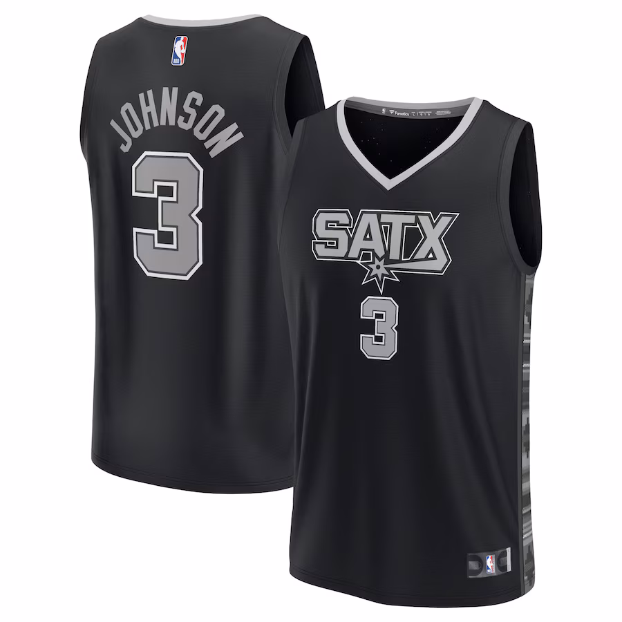 Men's San Antonio Spurs Keldon Johnson Fanatics Black Fast Break Replica Player Jersey - Statement Edition - ujerseystore